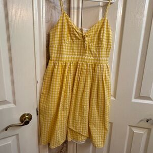 Endless Rose Yellow Gingham Midi Dress